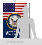 US Navy Veteran House Flag - 2 pcs Pack Armed Forces USN Seabee United State American Military Retire Official - Decoration Banner Small Garden Yard Gift Double-Sided Made in USA 28 X 40 - Image 2