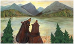 Studio M Bearfoots Standard 18 x 30 Inch Recycled Rubber with Non-Slip Backing All Weather Indoor Outdoor Decorative Interchangeable Doormat Insert Green and Brown Sunset Bears - Image 3