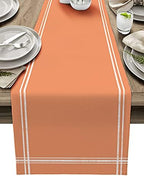 Smile Sunflower Orange Red Table Runner, Burlap Table Runners 120 inches Long,Farmhouse Style Solid Color Table Runner for Wedding Holiday Party Dinner,Dresser Scarf Decor by Smile+Sunflower