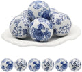 6PC Balls Ceramic - Decorative Blue Balls for Centerpiece Bowls, Tray Bowls, and Baskets. Ideal as Decorative Gifts for vases, Dining Tables, Christmas, Halloween and Wedding Party(C) by CXMpapali