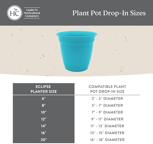 The HC Companies Eclipse Round Planter Pot, 12 Inch, White, 2-Pack - Image 6