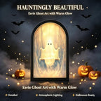 Light Up Ghost Mirror, Novelty Halloween Mirror with Ghost on the Swing, Spooky Light Up Mirrors Holiday Displays, Gothic Halloween Decorations Indoor for Wall Table Mantel Room Home Office Party (#1) - Image 3