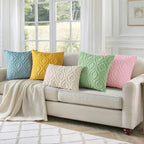 decorUhome Faux Fur Light Sage Green Throw Pillow Covers 26x26 Set of 2 - Image 6
