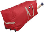 ProPik Rolling Christmas Tree Storage Bag, Fits Up to 9 ft. Xmas Tree, 28"x 16"x 60", Extra Large Heavy Duty Storage Container with Wheels and Handles, 600D Oxford (Red) - Image 3