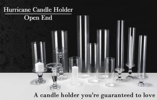 CYS EXCEL 2 PCS (H:24" D:4") Open Ended Glass Hurricane Candleholder Tube Shade | Open Flame Candle Chimney Tube Cover | Bottomless Cylinder - Image 4