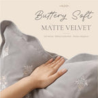 BlissBlush Long Lumbar Pillow Cover 14x36 for Bed, Light Gray Velvet Decorative Lumbar Pillow Cover, Floral Accent Cushion Cover with Embroidery and Scalloped Edge for Couch Sofa Bed, Cover ONLY - Image 4