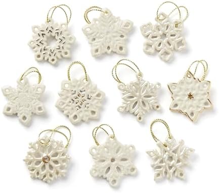 Lenox Snowflake 10-Piece Mini Christmas Hanging Ornament Set by Lenox