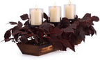 Fall Table Centerpiece Artificial Cimicifuga Leaves Candle Holder by Suttmin