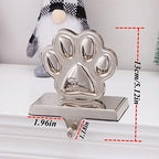 Christmas Stocking Holders for Fireplace Mantle Dog Paw Mantle Stocking Hangers Sliver Sturdy Stocking Hook for Tables Window Fireplace Home Decoration (1,Dog Paw) - Image 4
