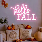 Hello Fall Neon Sign Custom Fall LED Neon Light USB Powered Switch Adjustable Brightness Neon Lights for Autumn Thanksgiving Home Fireplace Outdoor Garden Door - Image 5