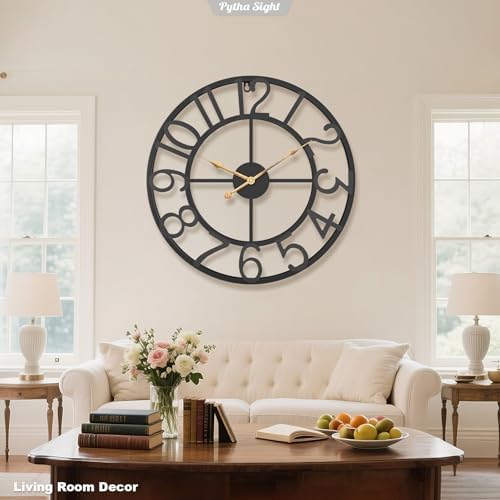 Pytha Sight 16 Inch Arabic Numerals Large Wall Clocks for Living Room Decor - Image 4