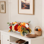 PureCosy Fall Centerpiece for Table, Handmade Realistic Silk Floral Arrangement with Peonies, Roses, Berries & Foam Pumpkins Thanksgiving Centerpiece and Autumn Harvest Table Decor for Dining Table - Image 4