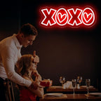 XOXO Neon Sign, Red 15″ × 5.7″ LED Light with Romantic Heart Accents - Image 2