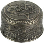 Veronese Design 2 3/8" Tall Baphomet Round Trinket Box Cold Cast Resin Antique Bronze Finish - Image 2