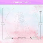Metal Open Arch Backdrop Stand,Set of 2 White Curved Arch Backdrop Stand Half Moon Wedding Arches for Ceremony,Birthday,Anniversary,Baby Shower,Floral Stand,Ramadan Decoration(6.7FT & 5.8FT) - Image 2