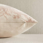 2 Pack French Floral Throw Pillow Covers 24x24in, Taupe/Cream - Image 3