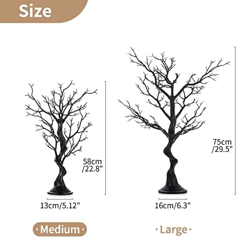 NUPTIO Black Ornament Tree, 22.8 Inch Artificial Halloween Branch, 2 Pcs - Image 5