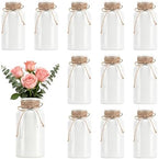 12 Pack Mason Jar Vases for Centerpieces, White Glass Flower Vase by LEYIQU