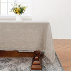 Linen World Linen Tablecloth,100% French Linen Natural Tablecloth 108" x 60" Inch,Washable Rectangular Tablecloth for Dining,Outdoor,Weddings and Restaurants,Decorative Thanksgiving Christmas - Image 2