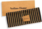 Solino Home 100% Linen Table Runner, 14 x 60 in, Brown and Black Striped - Image 6