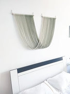 QULBUJ Dip Dye Large Macrame Wall Hanging Tie-Dye Yarn Tapestry Home Boho Wall Decor Ombre Art Headboard Bedroom Living Room 52" Wx34 L,Green - Image 7