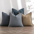 MIULEE Neutral Navy Boho Linen Pillow Covers 20x20 Inch Pack of 4 by MIULEE