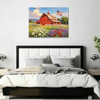 July 4th Patriotic Canvas Wall Art 4th of July USA Decorations Rustic American Flag and Wildflower Farmhouse Picture Wall Decor Independence Day Home Decor 20x24in - Image 5