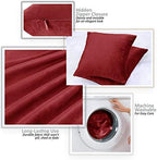 Nestl Throw Euro Pillow Covers, Cozy Velvet Decorative Pillow Covers 26x26 Inches, Soft Solid Couch Pillow Case for Sofa, Bed and Car, Set of 4 - Cherry Red - Image 3