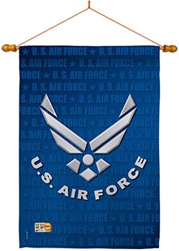 US Air Force House Flag - Dowel Set Armed Forces USAF United State American Military Veteran Retire Official - Decoration Banner Small Garden Yard Gift Double-Sided Made In USA 28 X 40 by Breeze+Decor