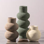 Ceramic Vase Home Table Decor - Flower Vase Set of 3 Living Room Kitchen Decorations Farmhouse Modern Rustic Vases Decorative Centerpiece for Shelf Bedroom Office Bathroom Dining Coffee Desk by VanseliaHome