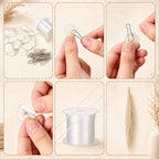 Lyrow 60 Pack Pampas Grass Garland Boho Wedding Decor Ceiling Reed Flowers - Image 3