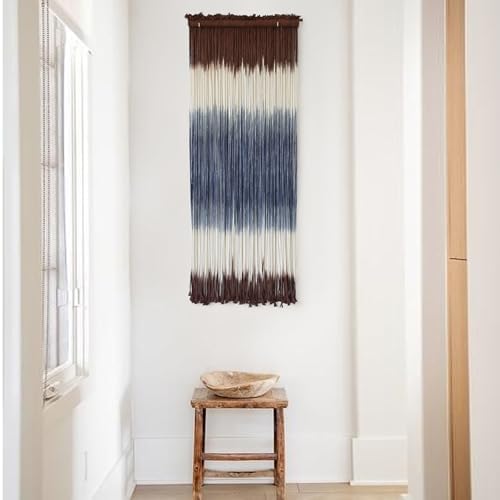 Macrame Wall Hanging Dip-Dye Wall Decor 15''W*39''L Boho Handmade Fiber Wall Art Decor for Nursery Bedroom Living Room - Image 5