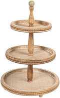 Round 3-Tier Decorative Wood Tray by Unknown