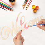 iplusmile 20Pcs Wooden Welcome Sign Wall Decor, Wood Cutout Hanging Art Sign Rustic for Front Door Gallery Home Apartment Kitchen Party Garden Farmhouse Porch, 11.2x4.5 Inch - Image 6