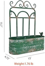 Vintage Rustic Wall Planter Distressed Green Decor Metal Hanging Plant Basket Shabby Iron Wall Mounted Flower Holder Pot Stand for Indoor Outdoor Home Balcony Patio Farmhouse Garden Decorative - Image 5
