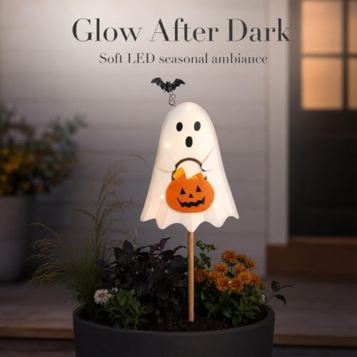 Mud Pie Led Tin Ghost Yard Stake, Garden Accessories, Seasonal Home Decor, Holiday Giftable Decor - Image 3