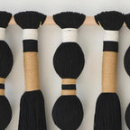 Macrame Wall Hanging Black Spherical Tassel Geometric Wall Art 15.7"W*39"L - Image 6
