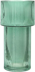 Large Glass Vase, 12 Inches Tall Vase for Flowers, Green Flower Vases for Bouquet, Modern Green Glass Vases for Living Room, Dining Table, Office, Entryway, Mantle, Shelf, Wedding Gifts by YANWE