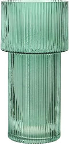 Large Glass Vase, 12 Inches Tall Vase for Flowers, Green Flower Vases for Bouquet, Modern Green Glass Vases for Living Room, Dining Table, Office, Entryway, Mantle, Shelf, Wedding Gifts by YANWE