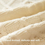 36 Inch White Knitted Christmas Tree Skirt Small Thick Cable Knit Round Cream for 4ft 5ft Tree Rustic Farmhouse Neutral Christmas Decor Tree Base Cover Xmas Home Decor (White-02) - Image 4