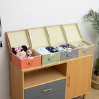YueYue Fabric Storage Bins with Lids Small 4 Pack, Linen Foldable Storage Box with lids 4 Color Set 12.4in/12in/6.7in - Image 5