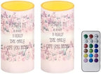 Pink Flameless Candles LED Mothers Day Floral Decorative Candles Battery Operated Ornage Flickering Candles with 18-Key Remote Timer Pillar for Home Living Room Party Table Decorations - Image 2
