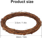 5 Pcs 12 Inch Natural Grapevine Wreath Set, Hand-Woven Vine Branch Wreaths for DIY Crafts, Christmas Decorations, Home & Event Styling - Image 2