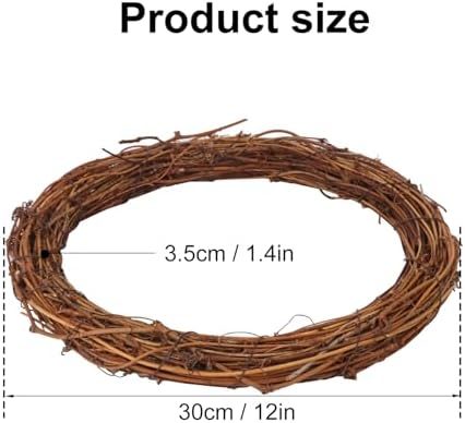 5 Pcs 12 Inch Natural Grapevine Wreath Set, Hand-Woven Vine Branch Wreaths for DIY Crafts, Christmas Decorations, Home & Event Styling - Image 2