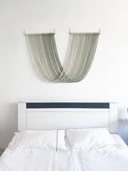 QULBUJ Dip Dye Large Macrame Wall Hanging Tie-Dye Yarn Tapestry Home Boho Wall Decor Ombre Art Headboard Bedroom Living Room 52" Wx34 L,Green - Image 6