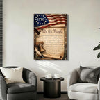 Ship Next Day - USA Flag and Constitution Canvas Wall Decor, Framed American Patriotic Art Print with Liberty Bell and Quill, Rustic Farmhouse Americana Painting, Made in USA - Image 7