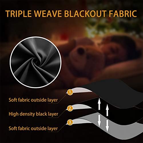 72 Inches Long Blackout Curtains 72 Inch Length for Living Room 2 Panels Set Black Out Thermal Insulated Darkening Grommet Thin Lightweight Complete Saver Energy Saving Curtain Drapes for Bedroom - Image 6