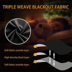 KOUFALL Blackout 84 Inch Extra Wide for Bedroom Sliding Glass Patio Door, Grommet Darkening Large Window Shade Dark Black Out Wall Curtains for Living Room, 80 Width by 84 in Length, Black - Image 7