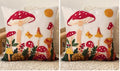 Embroidered Throw Pillow Cover 18x18 Inch - Spring Summer Boho Decorative Pillow Cover with Zipper for Living Room Couch Sofa Bed Aesthetic Design Mushroom Moon Cushion Pillowcase (Pack of 2) by Kokaaee