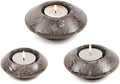 Tea Light Candle Holders Set of 3 – Handcrafted Natural Marble Tealight & Votive Holders in Graduated Sizes (4", 3.5", 3"), Decorative Stone Candle Holders for Home Décor & Table Centerpieces by ElysianMarble